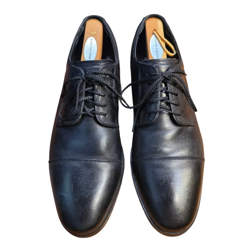 Cole Haan Grand C23770 Mens Black Leather Cap Toe Derby Dress Shoes Size 10 M